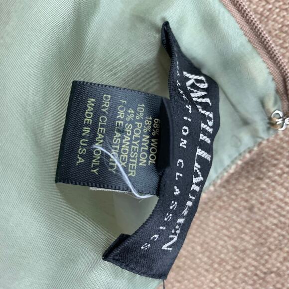 RALPH LAUREN Black Label Size 6 Beige Wool Blend Woven Sleeveless Dress - Picture 4 of 5